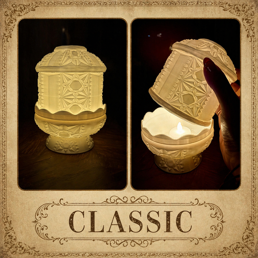 Milk Glass Style Fairy LED Tealight Holder