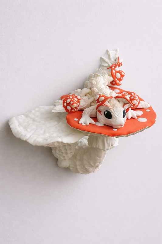 Mushroom Dragon With  Floating Shelf